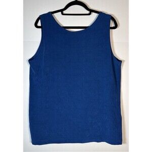 New RARE Chico's Travelers Belladonna Blue Reversible Tank Top Sz 3 XL 16 18 NWT